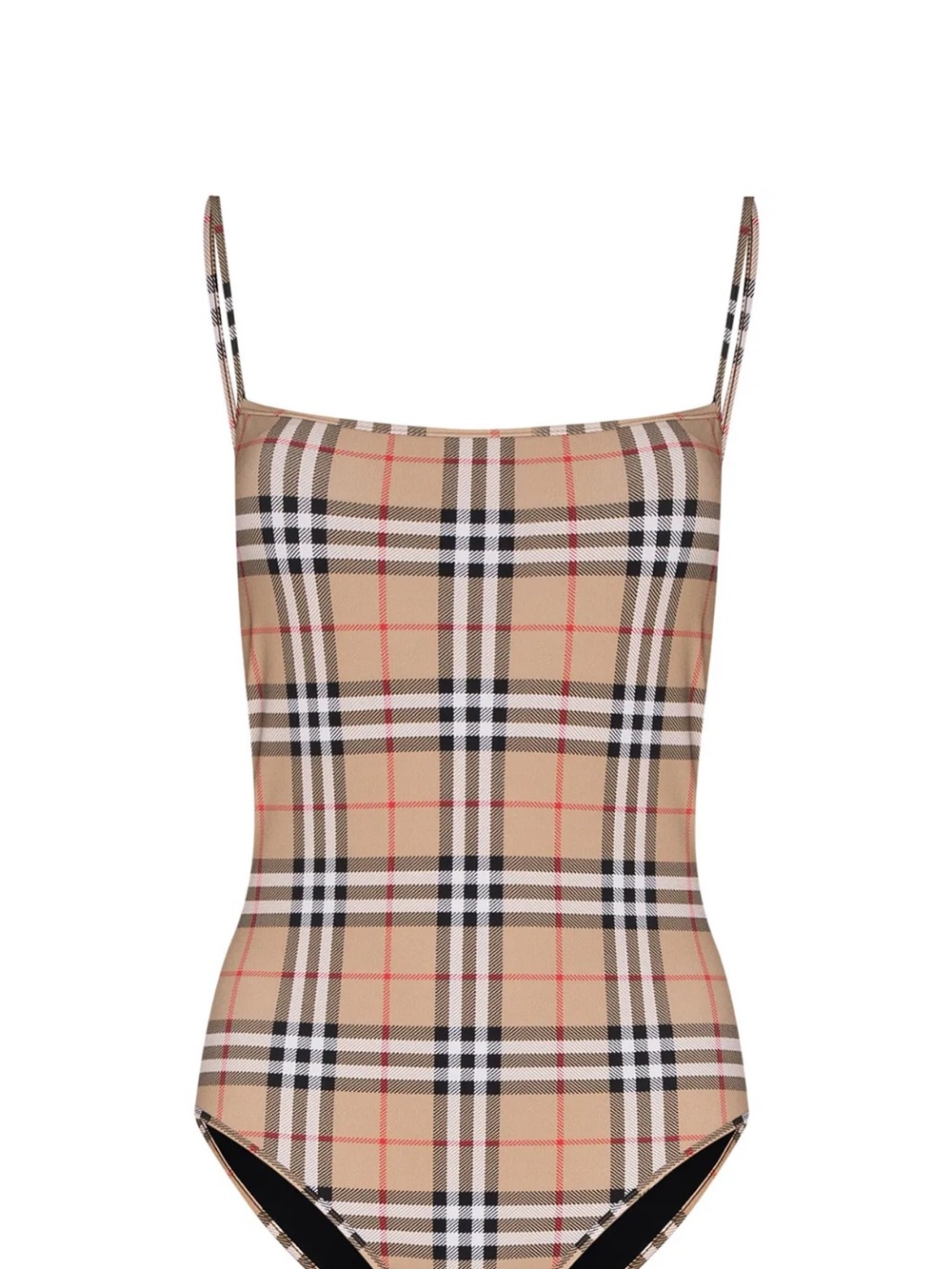 Burberry Beige Check Slim Camisole Bodysuit